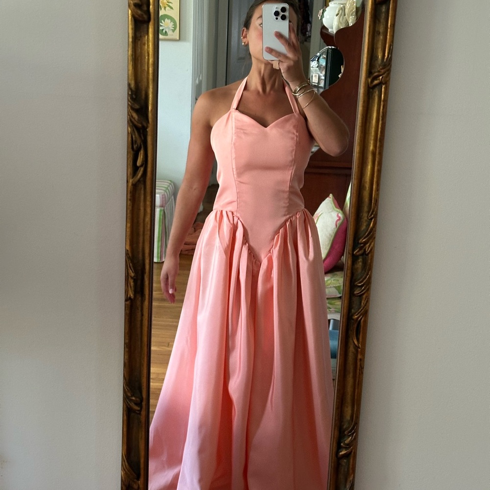 Vintage drop waist halter dress